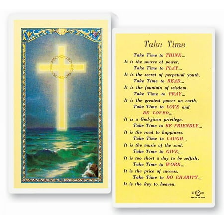 

Take Time Laminated Catholic Prayer Holy Card with Prayer on Back Pack of 25