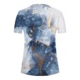 thumbnail image 5 of ICHUANYI Clearance Women's Summer V-Neck Print Casual Loose Top Short Sleeve Button Blouses Tops(Navy, XL) ICHUANYI WER2023081404880, 5 of 5