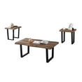 thumbnail image 1 of IFDC - Set of 1 Coffee Table and 2 Side Tables, Metal Legs, Brown Wood Pattern, 1 of 6