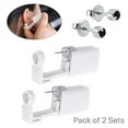 thumbnail image 2 of 2 Pack Self Ear Piercing Gun Earring Disposable Piercing Kit No Pain Easy Use Ear Piercing Gun Kit Tool with Stud (Black), 2 of 5