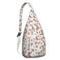 thumbnail image 1 of Colored Strawberry Sling Backpack - Playful Fruit Pattern Crossbody Bag, Fashionable Daypack for Teens, 1 of 4