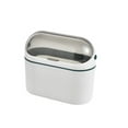 thumbnail image 1 of Mini Trash Can with Lid Mountable Tiny Rectangular Waste Basket Wall-mounted Storage Bucket Countertop Household Bathroom Dark Blue, 1 of 10