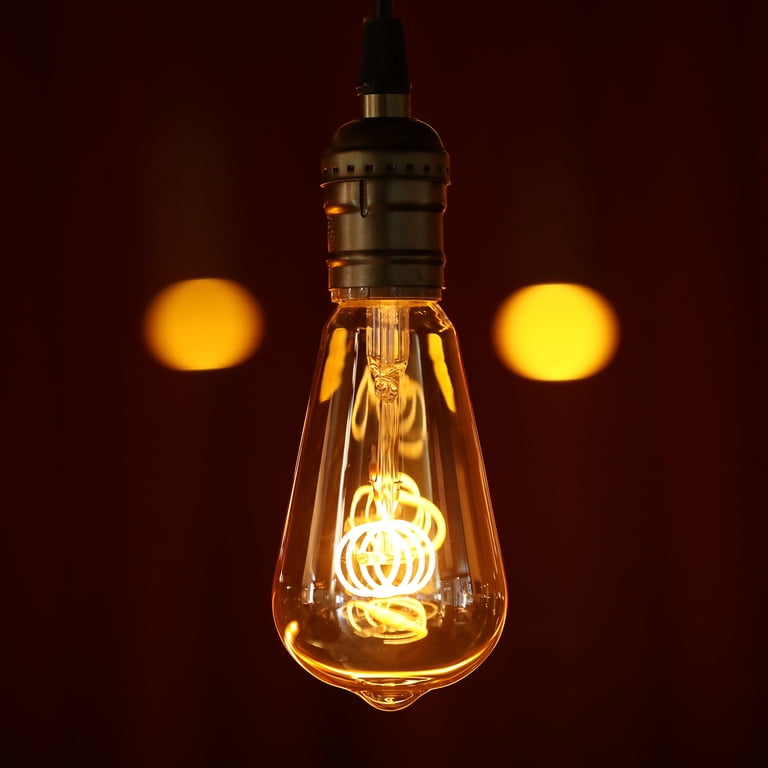 ASANMU Ampoule E27 Vintage, Decoration Mariage Champetre,6 Pièces, LED E27 ST64 Lampe Décorative Rétro Edison Vintage Antique 4W Filament Blanc Chaud