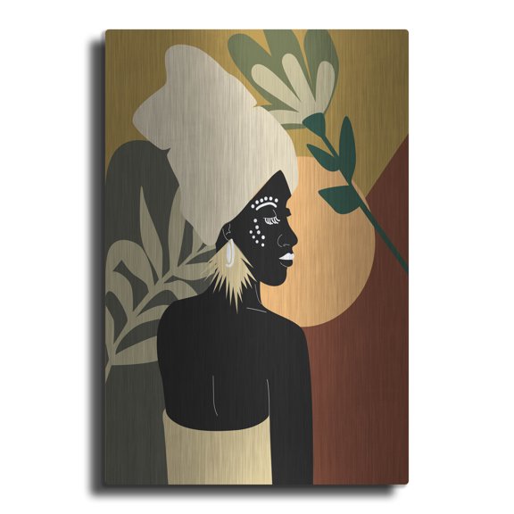 Luxe Metal Art 'Black Lives Matter-African Woman' by Sabrina Balbuena, Metal Wall Art, 12"x16"