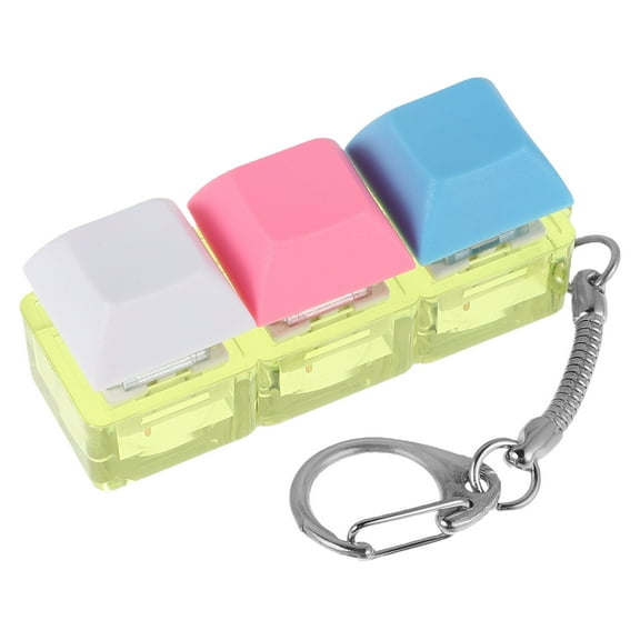 OUNONA Transparent Cap Keyboard Keychain - Clicker Toy with Crisp Sound for Office, Home, Travel - Sensory Fun and Stress Relief