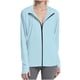 thumbnail image 3 of Sudadera con capucha y cremallera de lentejuelas para mujer, manga larga con tapa para el pulgar, protección solar de poliéster, camisa informal de cuello redondo para uso diario, sopatenor, 3 of 9
