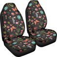 thumbnail image 3 of XYZCANDO Car Seat Covers Comfortable Car Front Seat Covers Car Seat Cover Set Easy to Install Durable Van Vehicle, Dark Insect Flowers, 3 of 10
