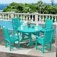 thumbnail image 7 of WestinTrends Malibu Classic Outdoor Dining Chairs with Arms, All Weather Poly Lumber Adirondack Patio Chairs Restaurant Bistro Chairs Support 350 LBS, Arched Backrest and Curved Seat, Turquoise, 7 of 7