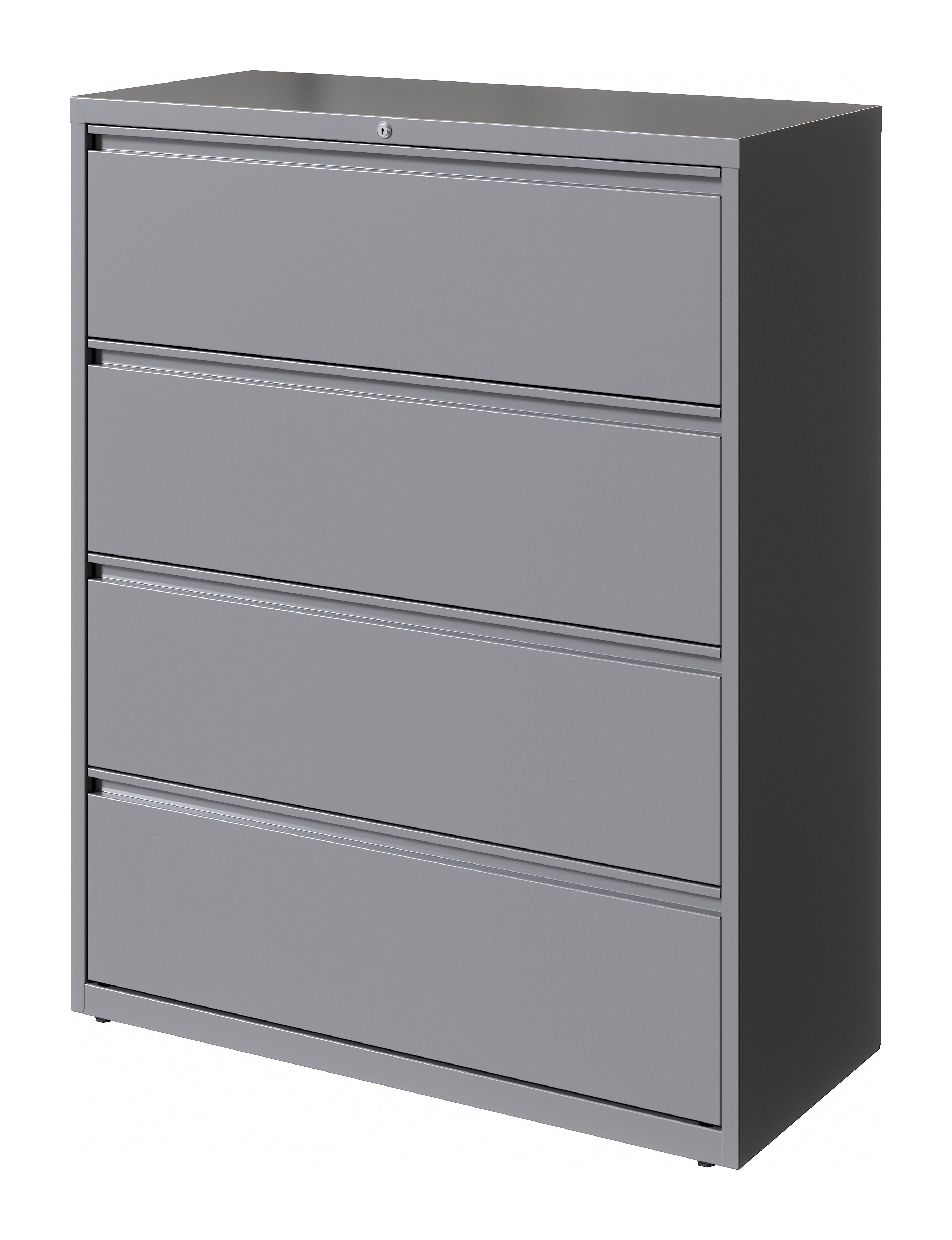 Hirsh 42 inch Wide 4 Drawer Metal Lateral File Cabinet for Home and Office, Holds Letter, Legal and A4 Hanging Folders, Silver