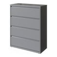 thumbnail image 3 of Hirsh 42 inch Wide 4 Drawer Metal Lateral File Cabinet for Home and Office, Holds Letter, Legal and A4 Hanging Folders, Silver, 3 of 4