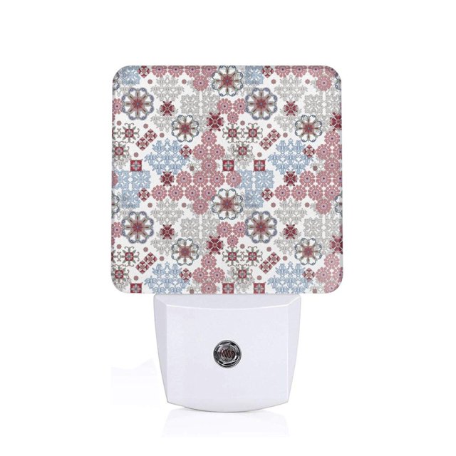 Fotbe Abstract Floral Luz Nocturna LED, Luz de Noche con Sensor de Luz Natural de Anochecer a Amanecer, Se Enchufa a la Pared, Blanco Cálido 0.5W-UK
