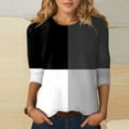 thumbnail image 4 of WEAIXIMIUNG T-Shirts pour Femmes T-Shirts Graphiques Hauts pour Femmes Manches Trois Quarts Coupe Ajustée Hauts Mignons Col Ras du Cou Coupe Ajustée T-Shirts à Demi-Manches, 4 of 5