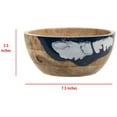 thumbnail image 2 of Foreside Home and Garden Blue White Marbled Resin and Wood Bowl, 2 of 5