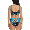 thumbnail image 3 of Honeii Underwater Diving Cat Print Women’s Bikini Set,Two Piece Swimsuit Bathing Suits,Stylish High Elasticity Swimwear for Beach and Pool, 3 of 7