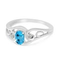 thumbnail image 3 of 10k White Gold Oval Blue Topaz And Diamond Ring, 3 of 6