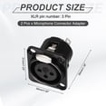 thumbnail image 2 of Uxcell 2pack 3 Pin XLR Jack hembra, adaptador de conector de panel de audio para micrófono, accesorios para mezclador, amplificador de potencia, negro, 2 of 6