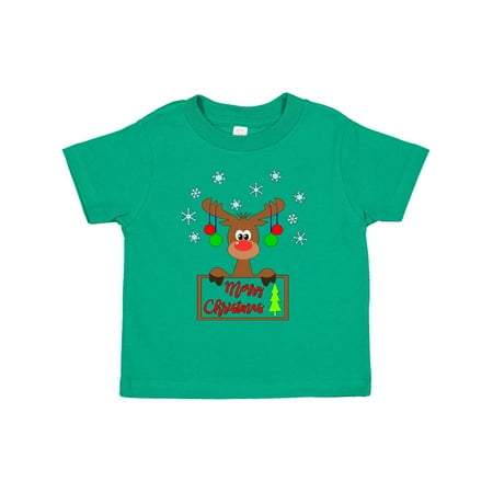 

Inktastic Merry Christmas Cute Reindeer with Decorations Gift Toddler Boy or Toddler Girl T-Shirt