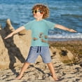 thumbnail image 3 of FORMRS Boys Rash Guard with Short Sleeves UPF 50+ Swim Shirts Sizes 3-12T, Capybara Splash, 3 of 6