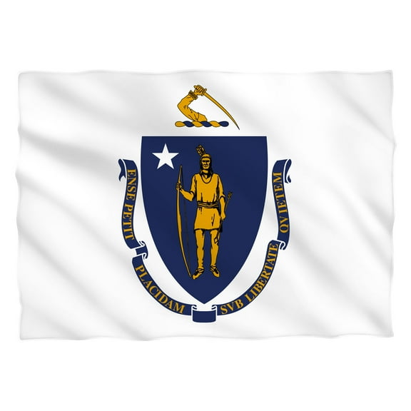 Massachusettes Flag (Front Back Print) Pillow Case