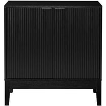 Best Choice Products 2-Door Reeded Storage Cabinet w/ Soft-Close Doors, Multipurpose Accent Furniture - Black