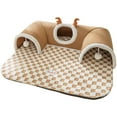 thumbnail image 2 of Cozy Cat Bed with Tunnel Cat House Home Mat Pet Kennel Cat Activities Tunnel Bed Warm Antler Cat Peekaboo Cave Nest Kitty Tube, 2 of 7