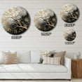 thumbnail image 4 of Designart "Luminous Tangle Golden Branch III" Tree Monochrome Oversized Wall Clock, 4 of 5