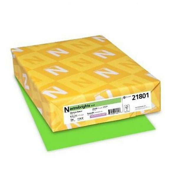 Wausau Paper WAU21801 Neenah Astrobrights Premium Couleur Papier&44; Vert Martien - 8.5 x 11 Po.