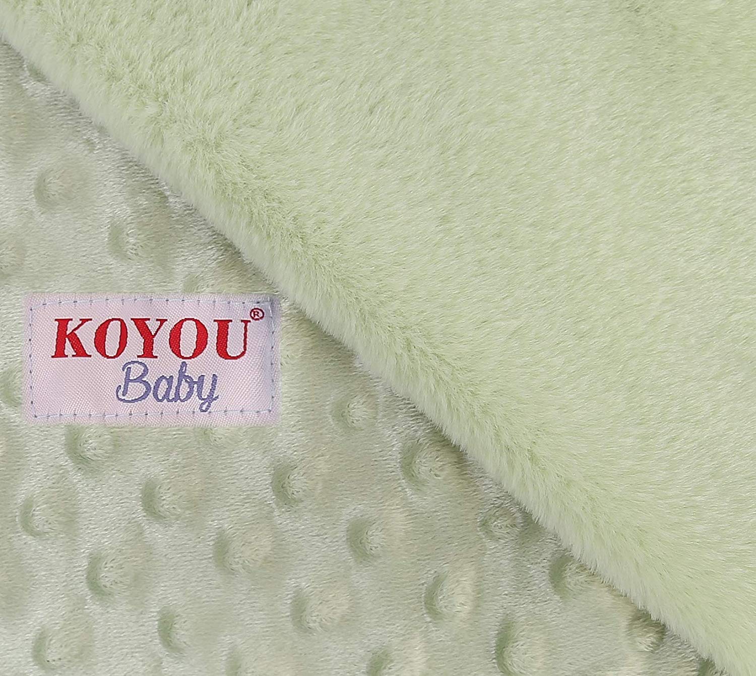 KOYOU BABY - Soft Plush Mink Baby Blanket with Dotted Backing and Silky Trim (30 X 35) - image 2 of 3