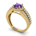 thumbnail image 2 of Clara Pucci 14K Yellow Gold 1.83ct Amethyst Halo Ring for Women, 2 of 8