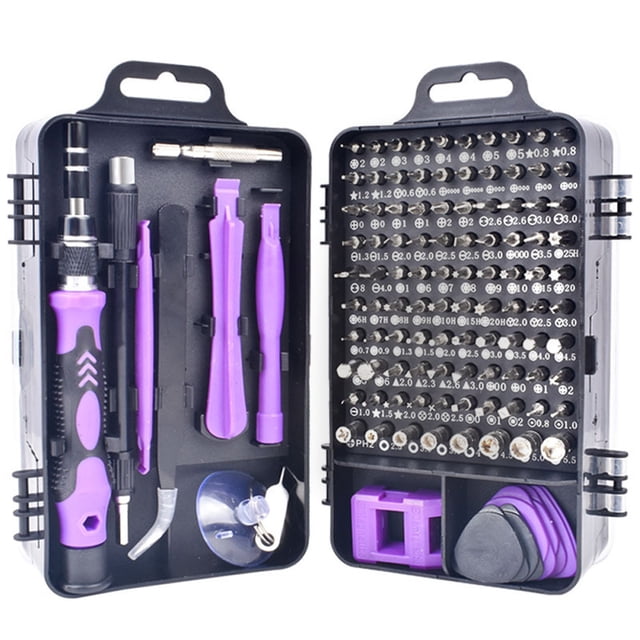 Juego de Destornilladores Bling Bling 115 en 1 Herramienta Manual Multifuncional Color Morado