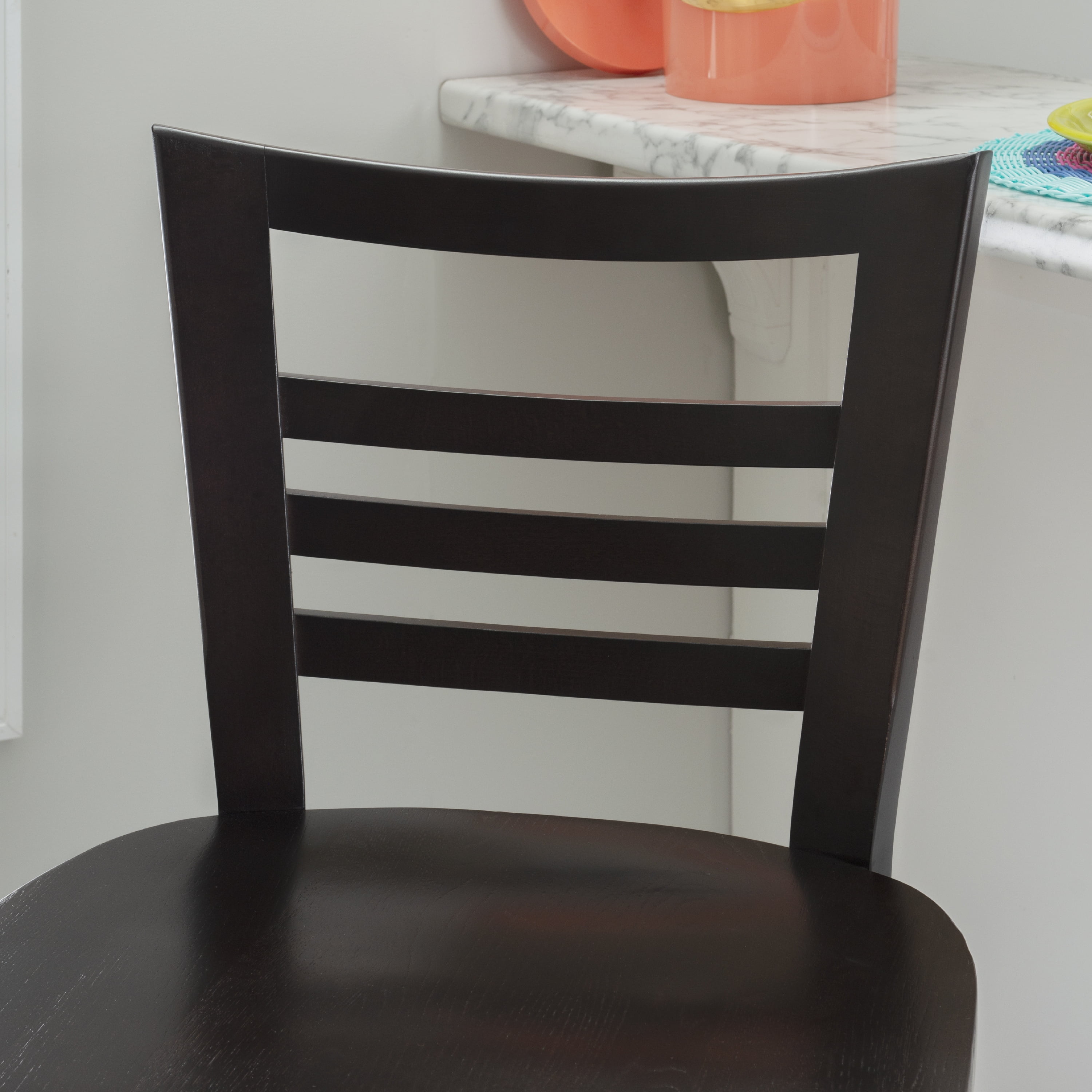 Linon Birkdale 30" Bar Stools, Deep Brown Stain Finish, Set of 2