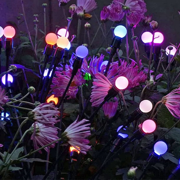 Luces De Luciérnaga Lámpara 2 piezas de luces de hadas exquisitas 6/8 LED paisaje linterna Solar para patio trasero