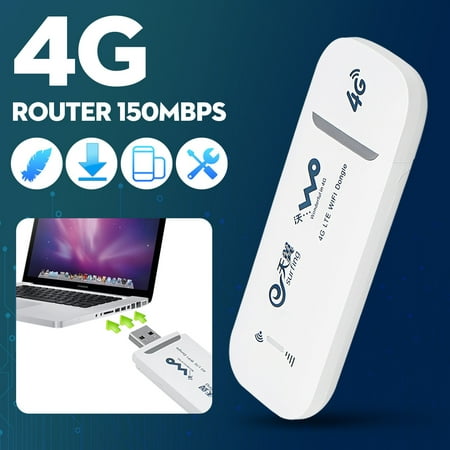 4G LTE Mobile WiFi Router Hotspot Wireless USB Dongle Mobile Broadband Modem SIM Card For Car Home Mobile Travel Camping, 150Mbps Modem
