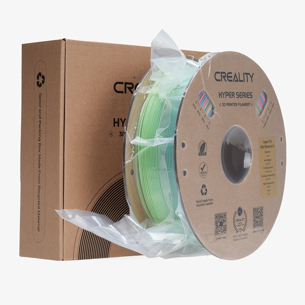 Creality Hyper Rainbow PLA 3D Printing Filament Smooth Vibrant Gradients 300mm/s Printing Speed 2.2lb-Wild Blossom(Short)