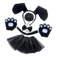 thumbnail image 1 of Diadema y cola con orejas de perro, disfraz de Halloween para niños, actuaciones de disfraces Negro con vestido Yinane Diadema de cola de disfraz, 1 of 8