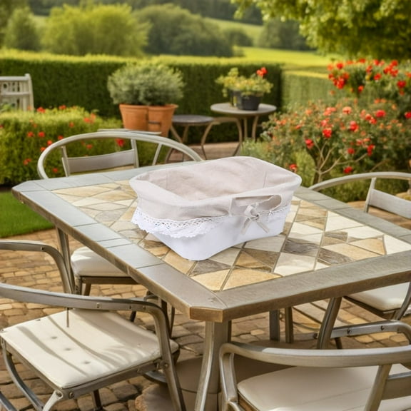 Homoyoyo 2-Pack Beige Picnic Basket Liners, Fabric Bottom Inserts Replacement for Wicker Baskets, and Washable