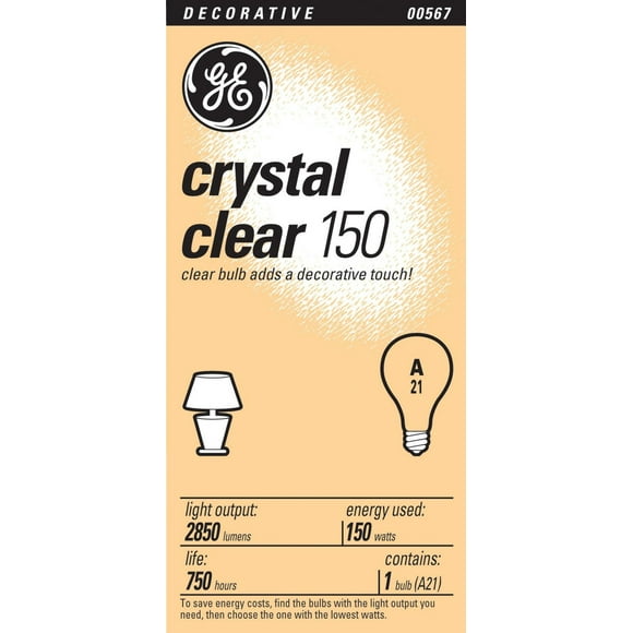 GE Lighting Canada Ge Crystal Clear 150W A21 1pk