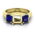 thumbnail image 2 of 1.40 Carat (ctw) 18K Yellow Gold Princess Cut Blue Sapphire Ladies Semi Mount Bridal Engagement Ring (No Center Stone), 2 of 4