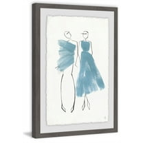Blue Strokes Dress Framed Painting Print