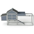 thumbnail image 5 of Noaman 80" Wooden Chicken Coop, 2-Tier Hen House with Nesting Box, PVC Roof, Gray Backyard Poultry Habitat, 5 of 16