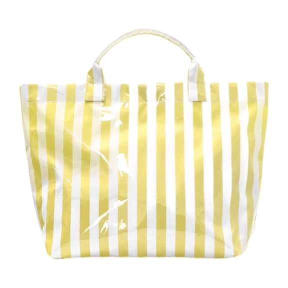 FVDPWYE Beach Tote Bag Grocery Bag PVC Casual Weekend Bag for Travel Picnic Vacation Yellow White