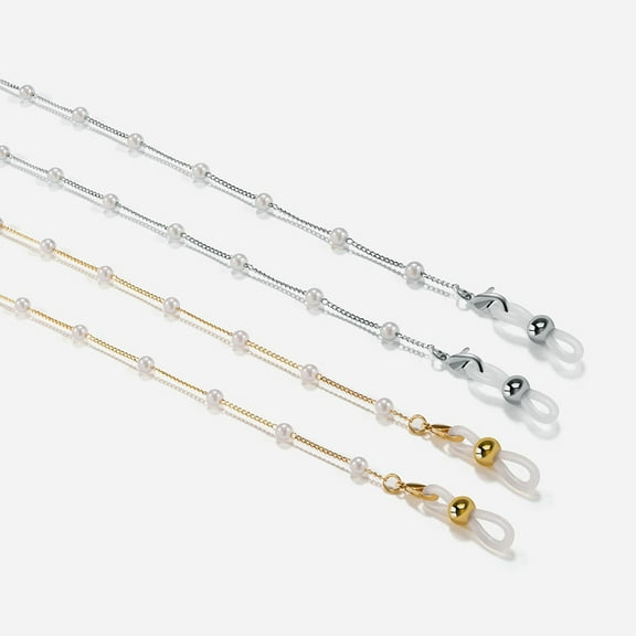 FRCOLOR  Glasses Chain Pearl Sunglasses Retainer Eyeglass Strap Golden