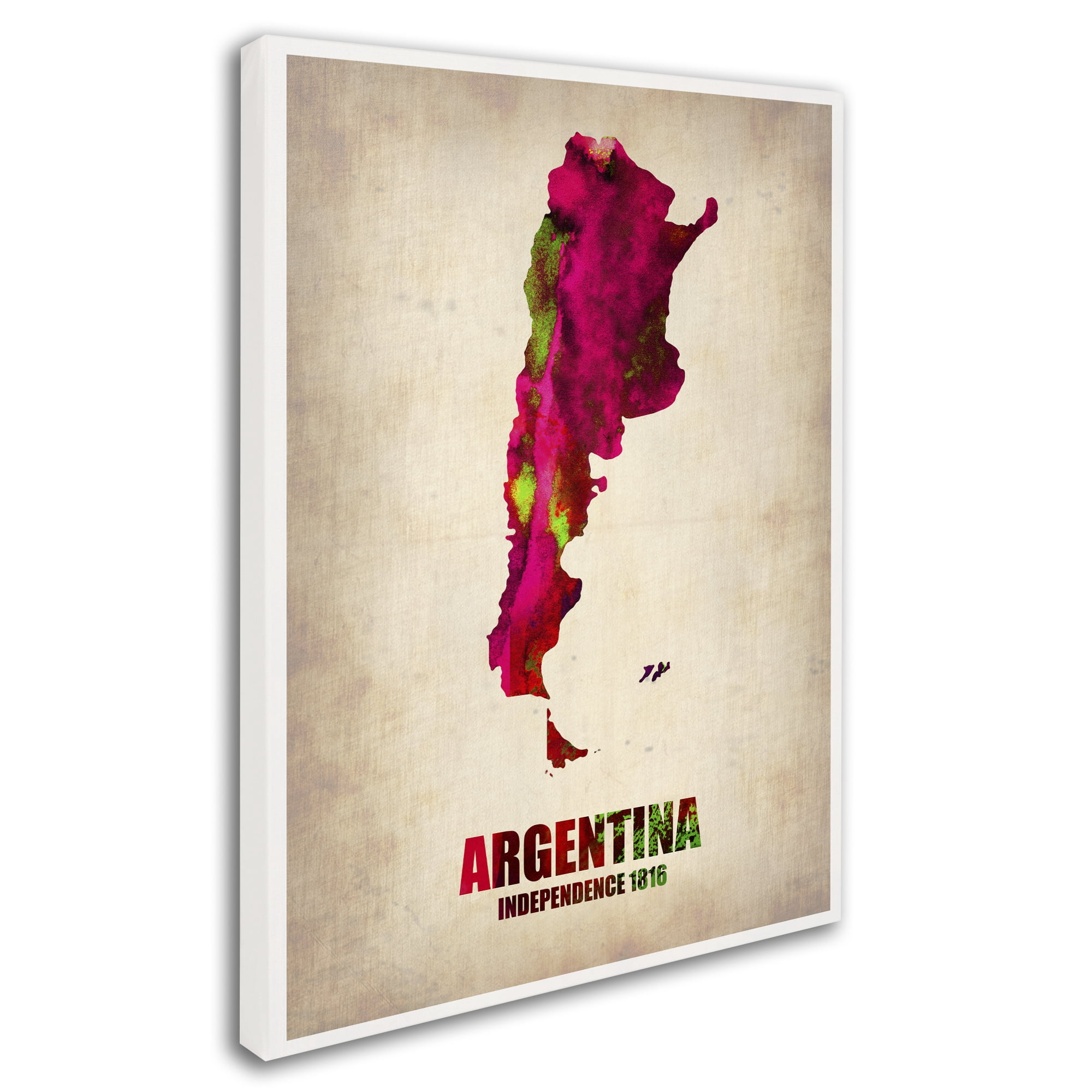 Trademark Fine Art "Argentina Watercolor Map" Canvas Art by Naxart