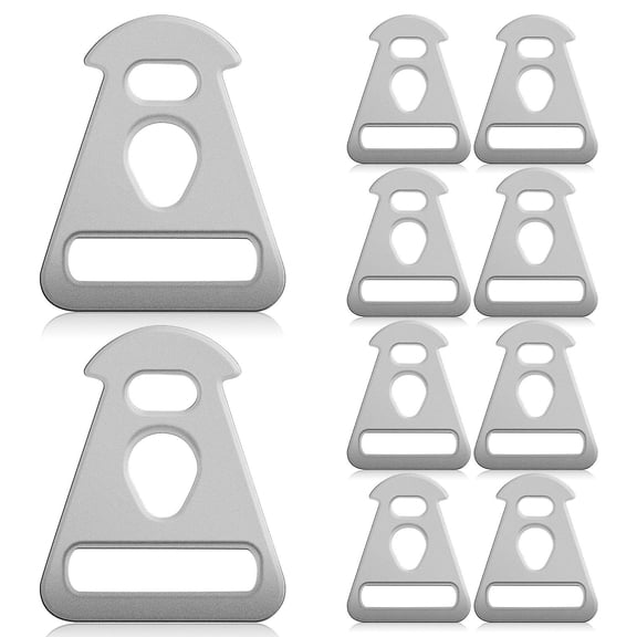 FOMIYES Canopy Triangle Buckle, Stainless Steel, Plated Silver, Strong Bearing Tent Tensioner, 10Pcs