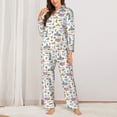 thumbnail image 2 of Balery America Landmarks Pattern Pajama Sets for Women Long Sleeve 2 Piece Sleepwear Loungewear Sets Soft PJ's with Pockets Long Sleeve Comfy Pj Sets-X-Large, 2 of 7