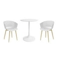 thumbnail image 2 of Kurv??? Series Mid-Century Modern Design Bistro Table + Kurv??? Chair Set of 2 - White, 2 of 5