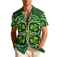 thumbnail image 3 of UVEASISHA Mens St. Patrick's Day Hawaiian Shirts Short Sleeve Green Clover Printed Beach Shirt Lapel Collar Button Down Irish Shamrock Graphic Shirts Green#25 XXL, 3 of 9