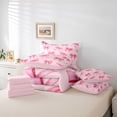 thumbnail image 5 of Feelyou Teens Princess Bowknot Twin Bedding Sets 7-Piece, Girly Pink Love Heart Bedding Comforter Set, Cherry Blossoms Floral Reversible Sheet Sets, Ultra Soft Bedroom Decor, 5 of 7
