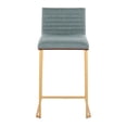 thumbnail image 5 of Silver Orchid  Magda 26" Fixed-Height Upholstered Counter Stool (Set of 2) Green Fabric/Gold Metal, 5 of 5