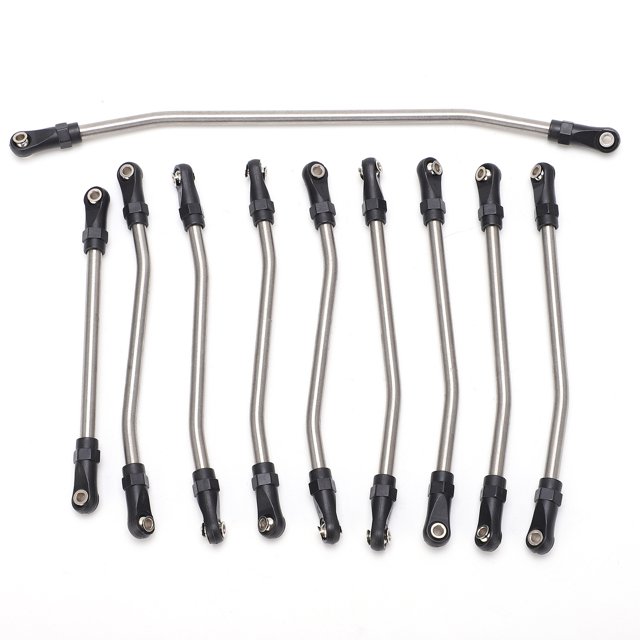 Varilla de enlace de acero inoxidable, 10 Uds., apta para Axial Wraith 90018 / 90020 / 90031 / 90045 / 90056 1/10 RC